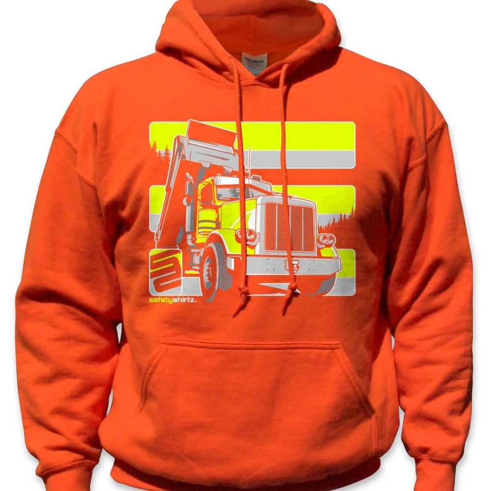 SafetyShirtz - Dump Truck Safety Hoodie - Yellow/Orange